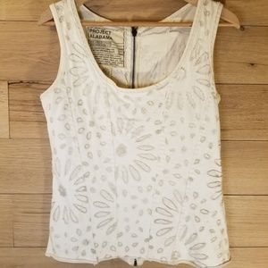 Project Alabama Tank Top Cream White Size S